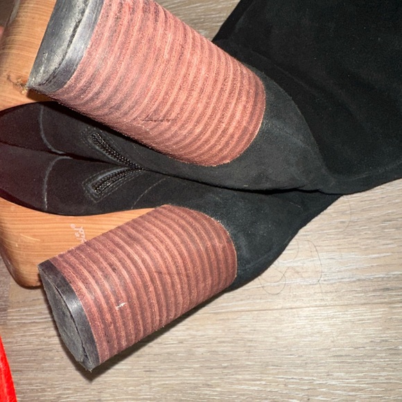 Splendid Womens Boots Solid Black Size 6 Suede Block Heel Knee High - Picture 5 of 14